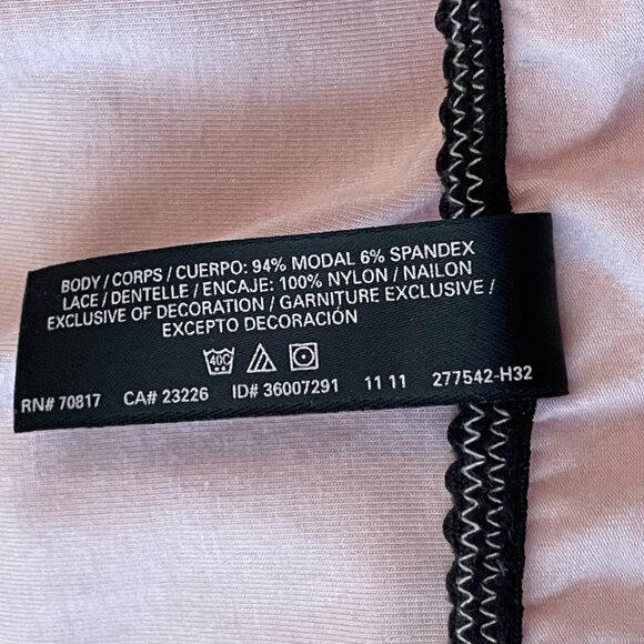 Victoria's Secret Blush Pink Modal and Black Lace Babydoll Nightie Slip NWOT - Picture 7 of 12